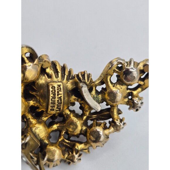 VTG Signed HOLLYCRAFT Dragon's Breath Art Glass Earrings – Victorian Revival 2" - Picture 7 of 8